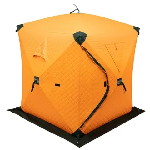 Tente de pêche sur glace Portable, abri pour 3 personnes avec bandes en tissu coupe-vent, protection contre l'eau et le vent froid, isolation de 35 pieds carrés