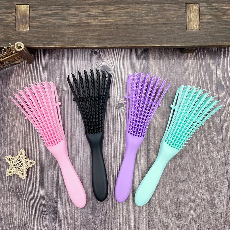 1pc pettine da massaggio a otto artigli colore casuale facile non groviglio liscio quotidiano cura dei capelli strumento per lo styling anti-groviglio per le donne