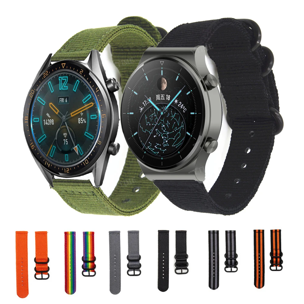 20 22mm Nylon Uhr Strap Band für Huawei Uhr 3 Pro/GT 2 3 Pro/2E Armband für Honor Magie 2 42mm 46mm/GS 3 /GS Pro Armband