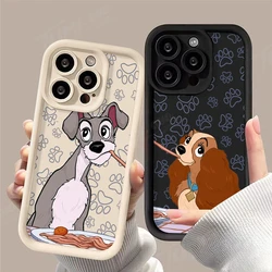 Disney Lady and the Tramp Phone Case for IPhone 16 15 14 13 12 11 Pro Max Mini XR XS X 7 8 Plus Soft TPU Back Cover