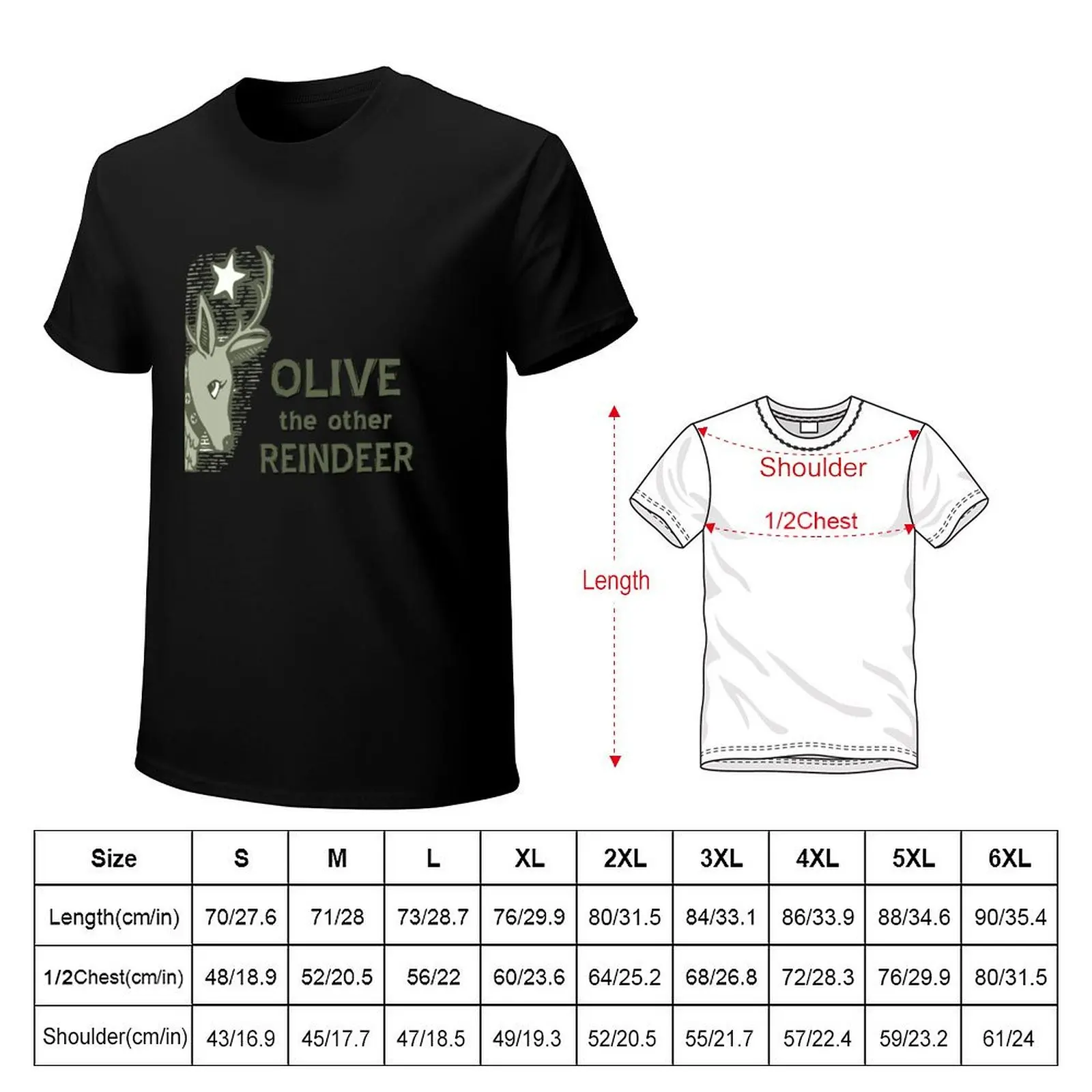 Olive the Other Reindeer T-Shirt Basic Crew Neck Short Sleeve Top