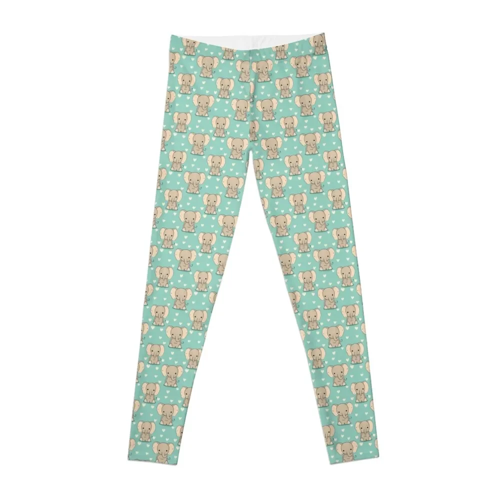 

Cute pattern of colored elephants Leggings Sports pants for Training pants harem pants Womens Leggings
