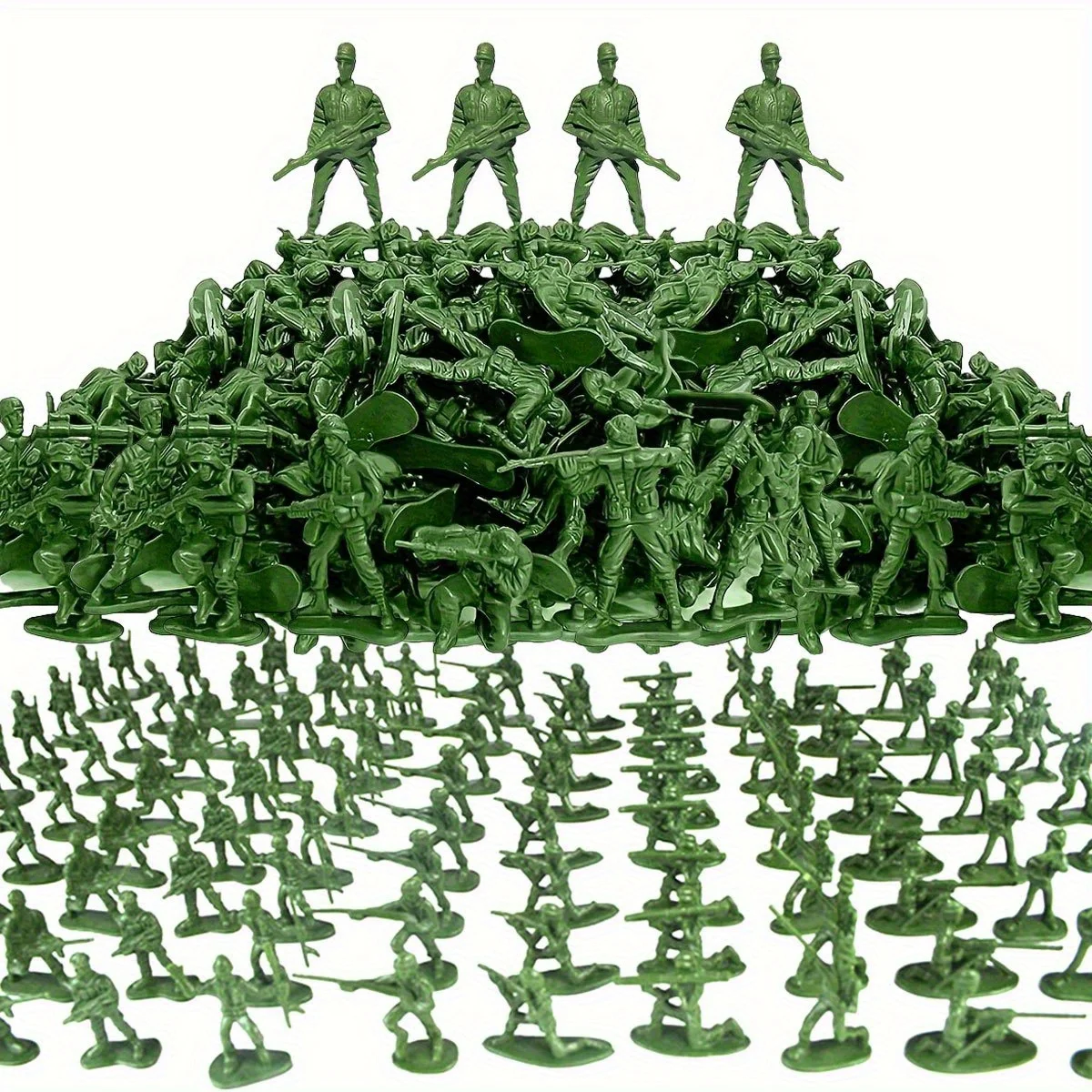 30pcs Plastic Army Men Action Figures Multiple Different Poses Soldier Model Set 1.96 Inches Red Green Yellow Blue Army ZSY