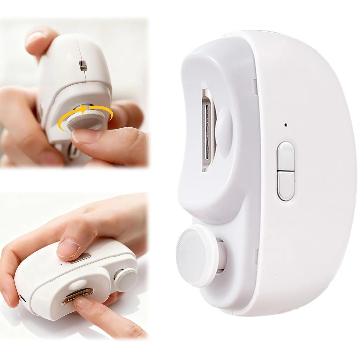 Electric Nail Trimmer with Light Automatic Trimming Buffing and Polishing Rechargeable Suitable for Baby and Adult Nail Care