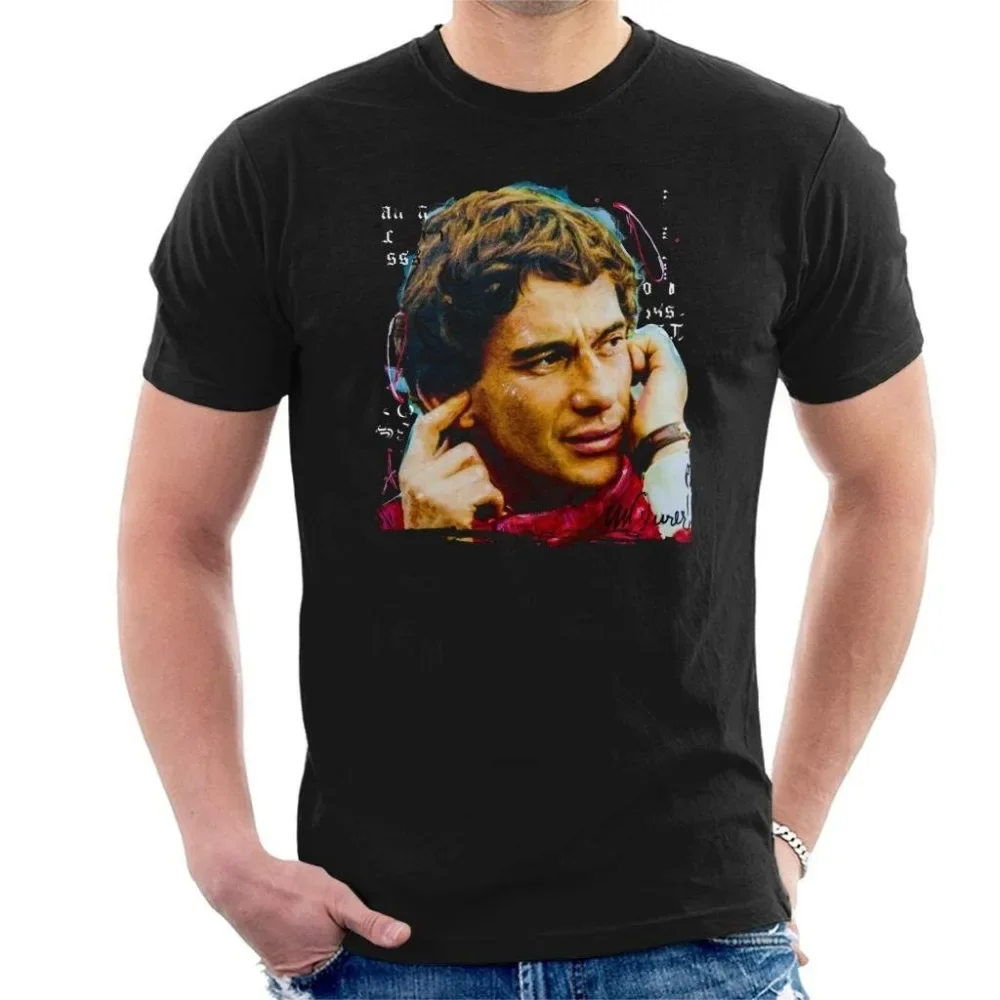 Summer 2019 Short Sleeve Plus Size Original Portrait Of Ayrton Senna 1991 Men'S T-Shirt Funny Shirts