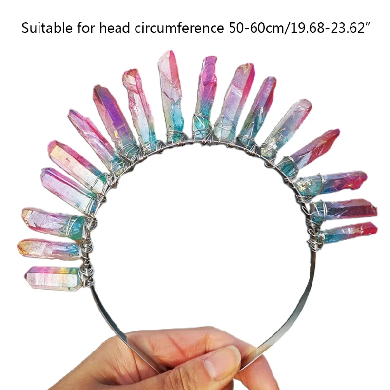 voor Crystal Hoofdband Veelkleurige Gradiënt Sieraden voor Zongodin Bruiloft Bruids Vakantie Feest