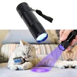 9 LED Ultraviolet Flashlight UV Flashlight for Detecting Urine Pet Stains Banknotes Other Pests with Purple Light Flashligh 1 Pc