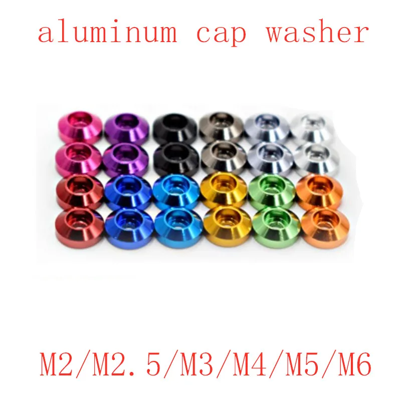 GooBetter Aluminum Cone Cup Head Washers – M3 To M8 – Anodized – For Socket Cap Screws