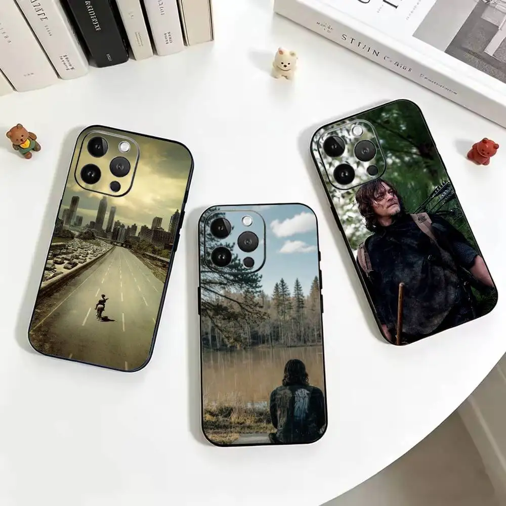 Чехол для телефона с милым арт-дизайном W-Walking D-Dead-S Рик Дэрил для iPhone 17 16 15 14 13 12 11 Pro Max Plus