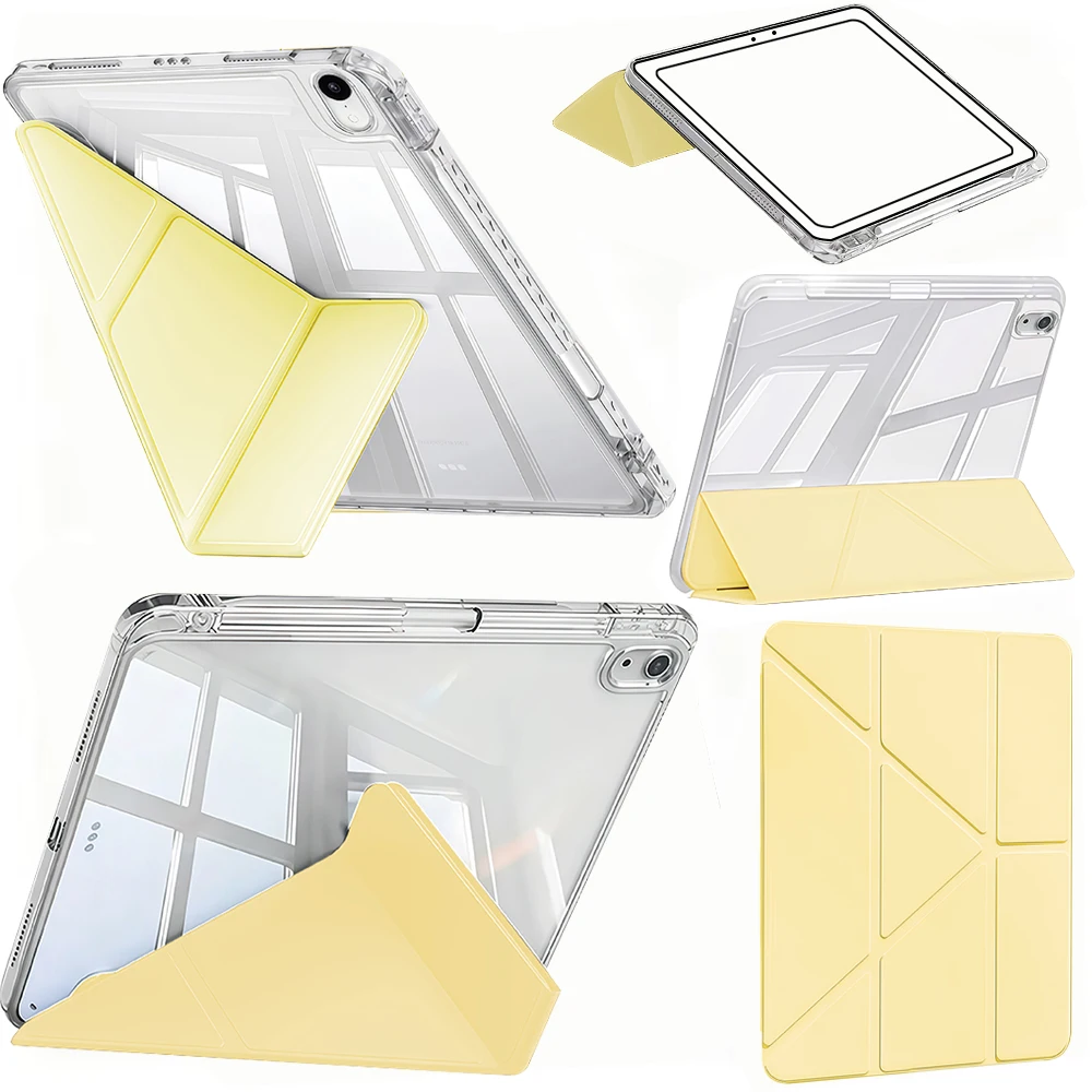 

Y shaped Crystal Clear Case for iPad 10th 11th A16 10.9" 2025 7 8 9 10.2" Air 4/5/6/7 Pro 11 (1st/2nd/3rd/4th) with Pencil Slot