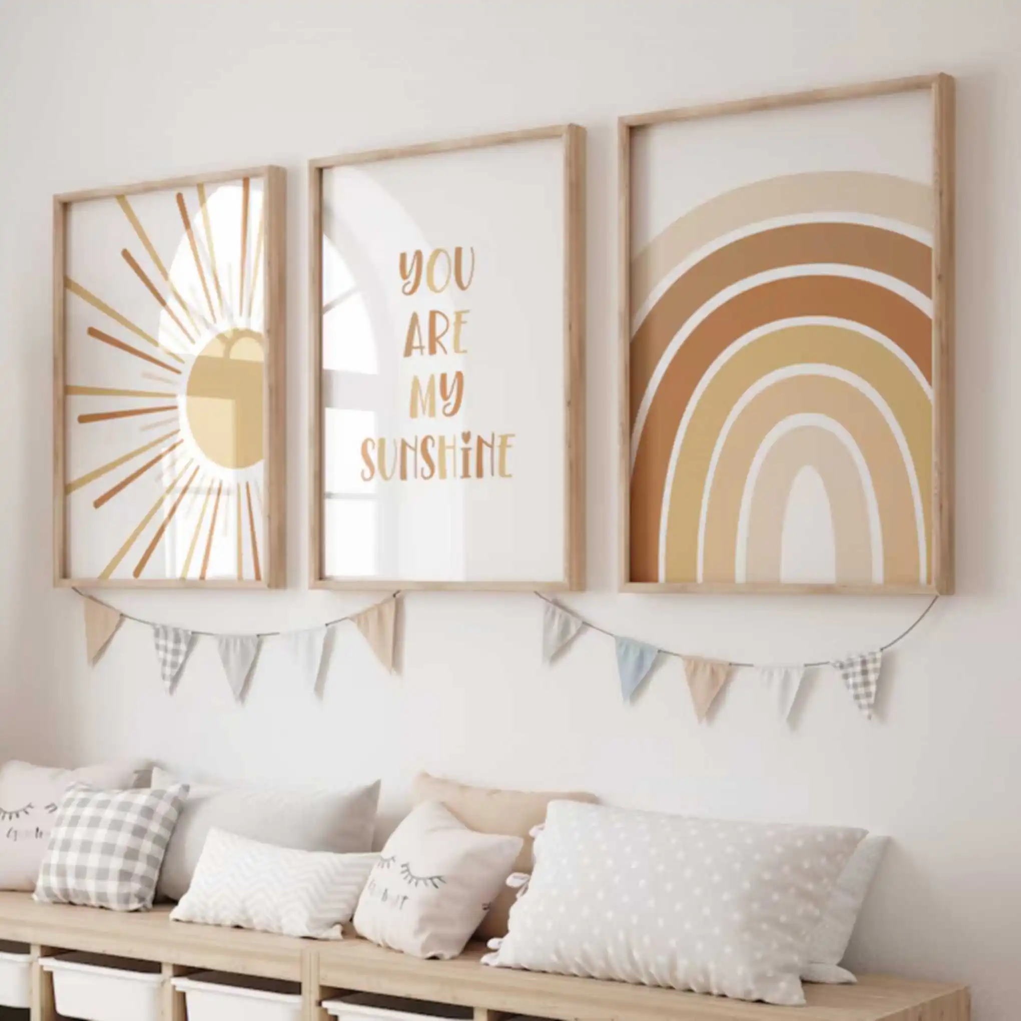 Bohemia You Are My Sunshine Aktiv Leinwanddruck Sonne Regenbogen Kinderzimmer Wandkunst Poster für moderne Wohnzimmer Schlafzimmer Home Decor