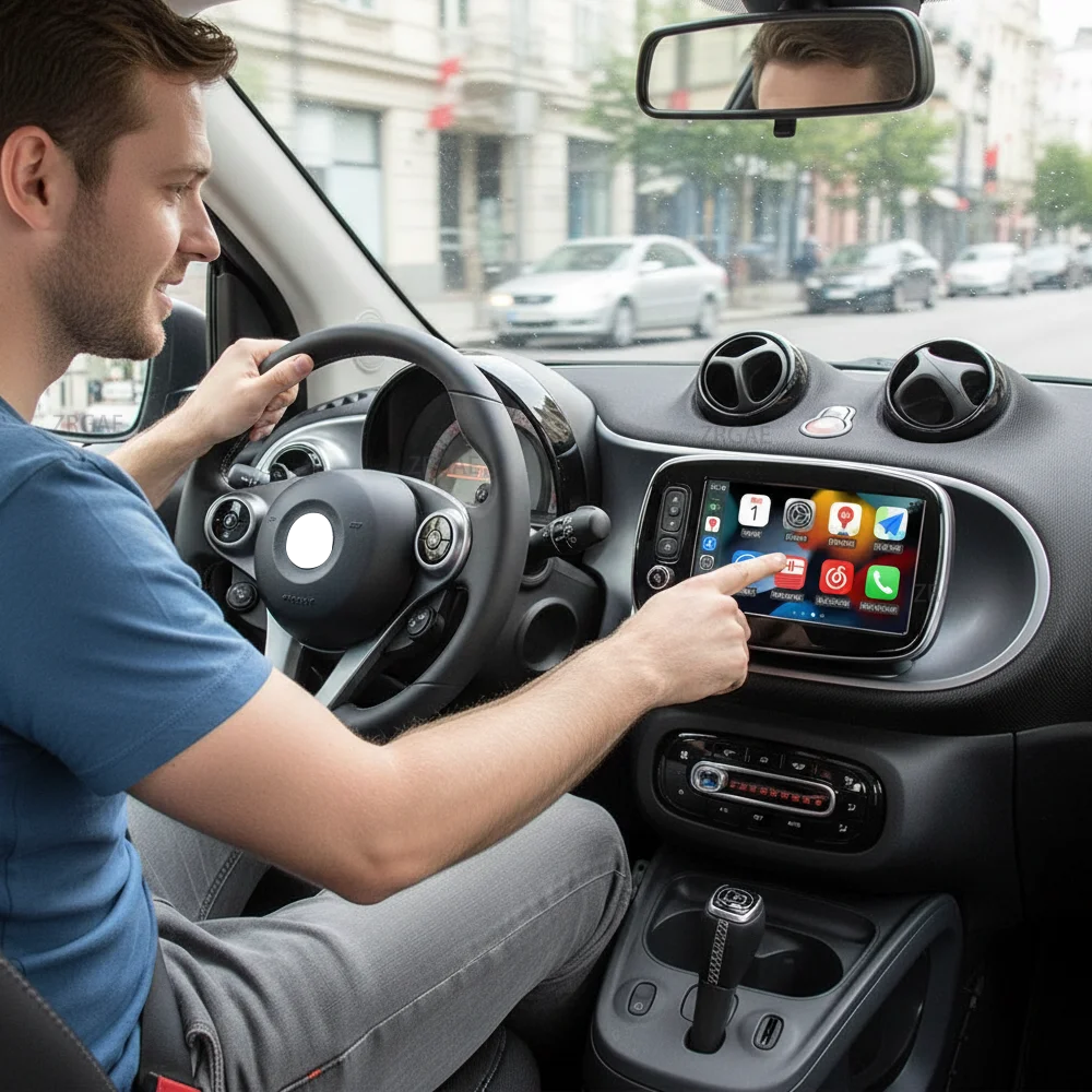 Android 15 CarPlay Screen For Mercedes Benz Smart 453 Fortwo 2014 -2020 GPS Multimedia Systems Stereo autoradio Video Player BT