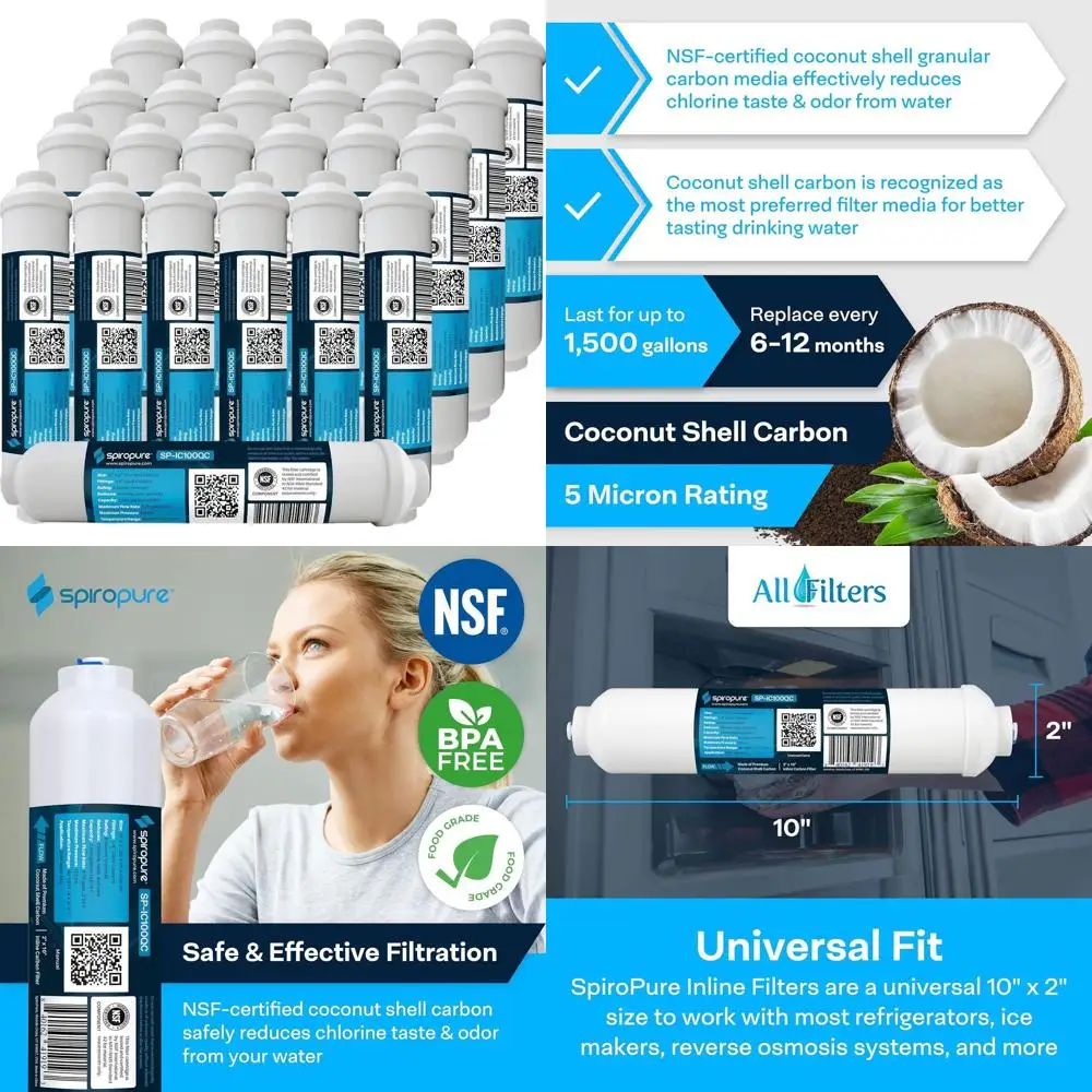 

Гранулированный угольный фильтр для воды, быстроразъемное соединение 1/4, 2 x 10, упаковка 25 шт.