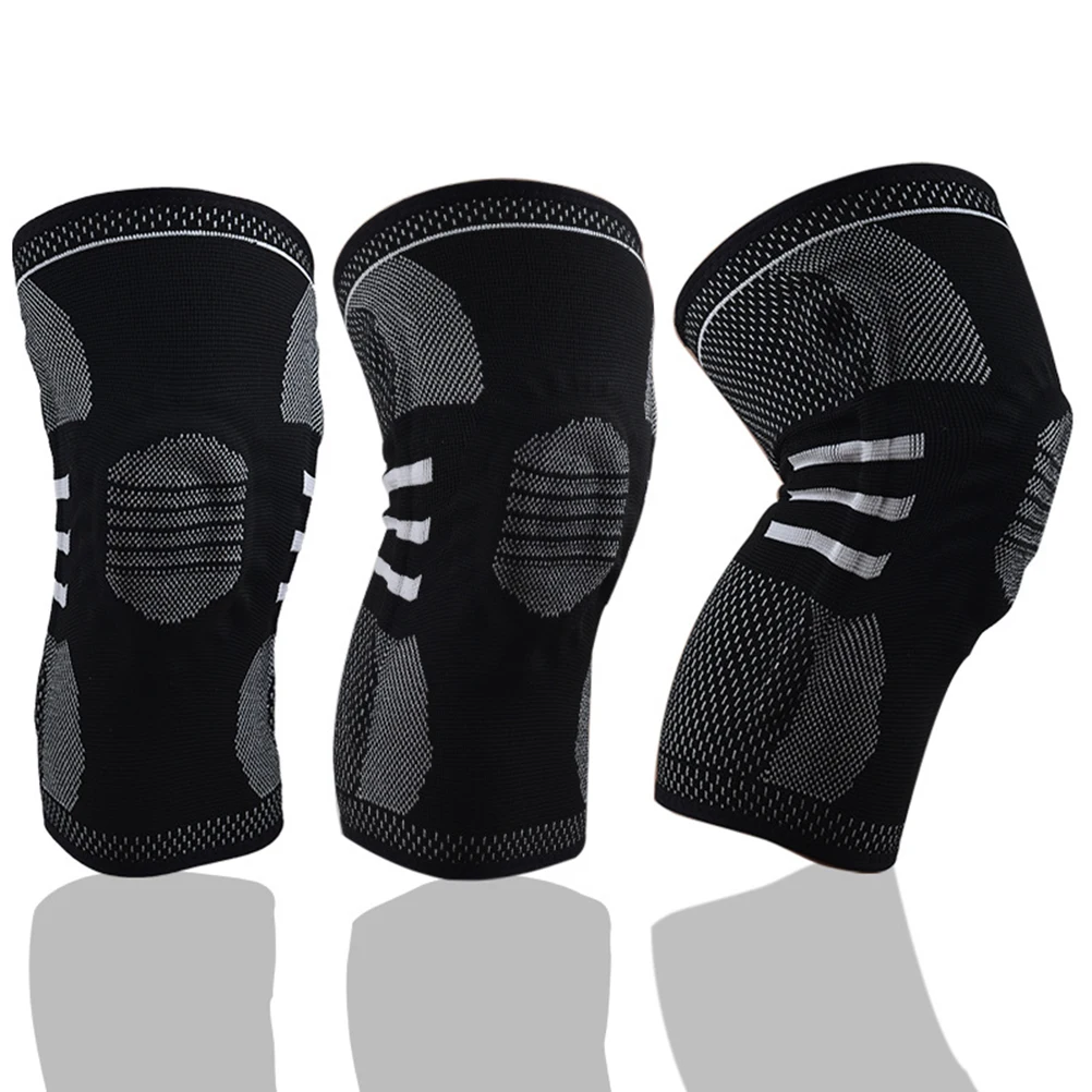 

2pcs Silicone Knee Pads Non-Slip Sports Leg Protector Compression Sleeve Running Basketball Football Tennis
