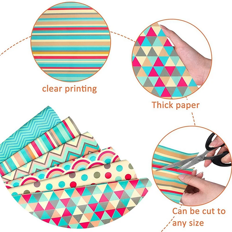 Wrapping Paper Sheets,For Christmas Birthday Party Wrapping Paper Set 18Pcs Gift Wrap Papers,Present Gift Wrapping Paper