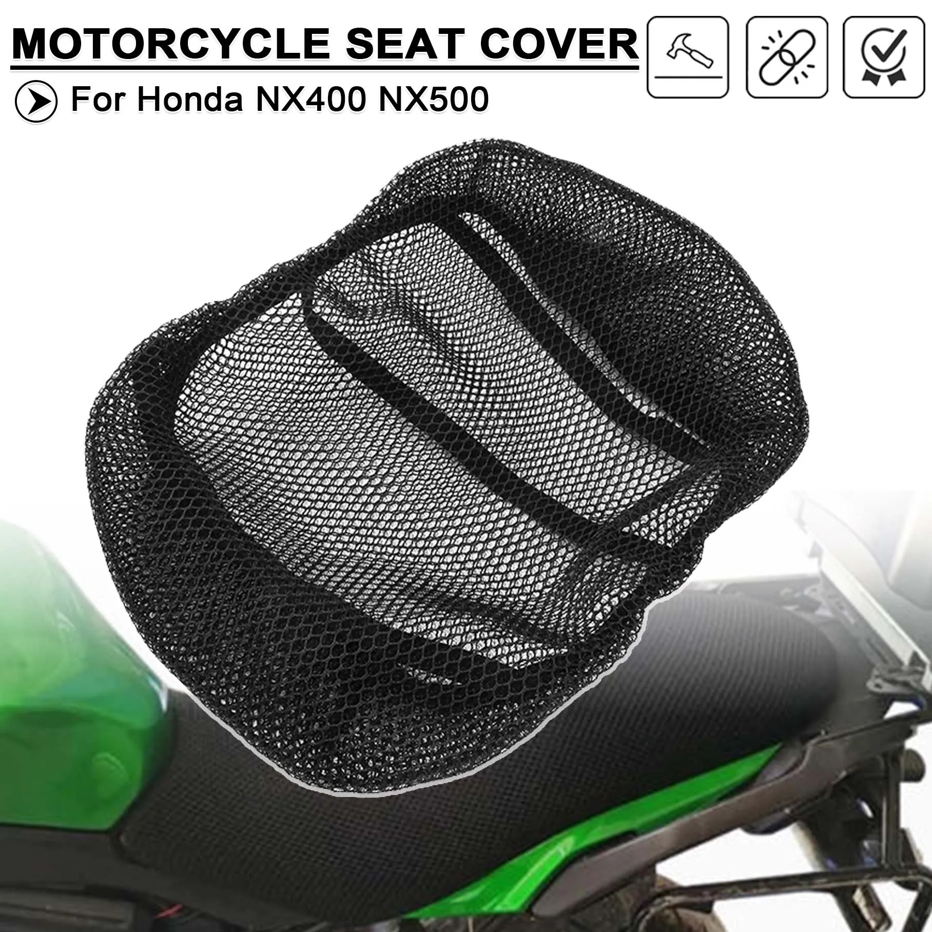 

Motorcycle Seat Cover Guard Mesh Insulation Nylon Fabric Cushion For Honda NX400 NX500 NX 400 500 Breathable Protective Shelter
