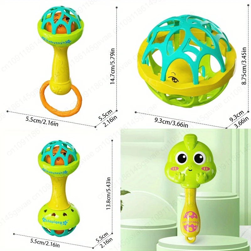 2 pçs cor aleatória criança chocalhos de mão de duas cabeças calmante aperto de mão chocalhos brinquedos chocalho do bebê brinquedos de nibbling