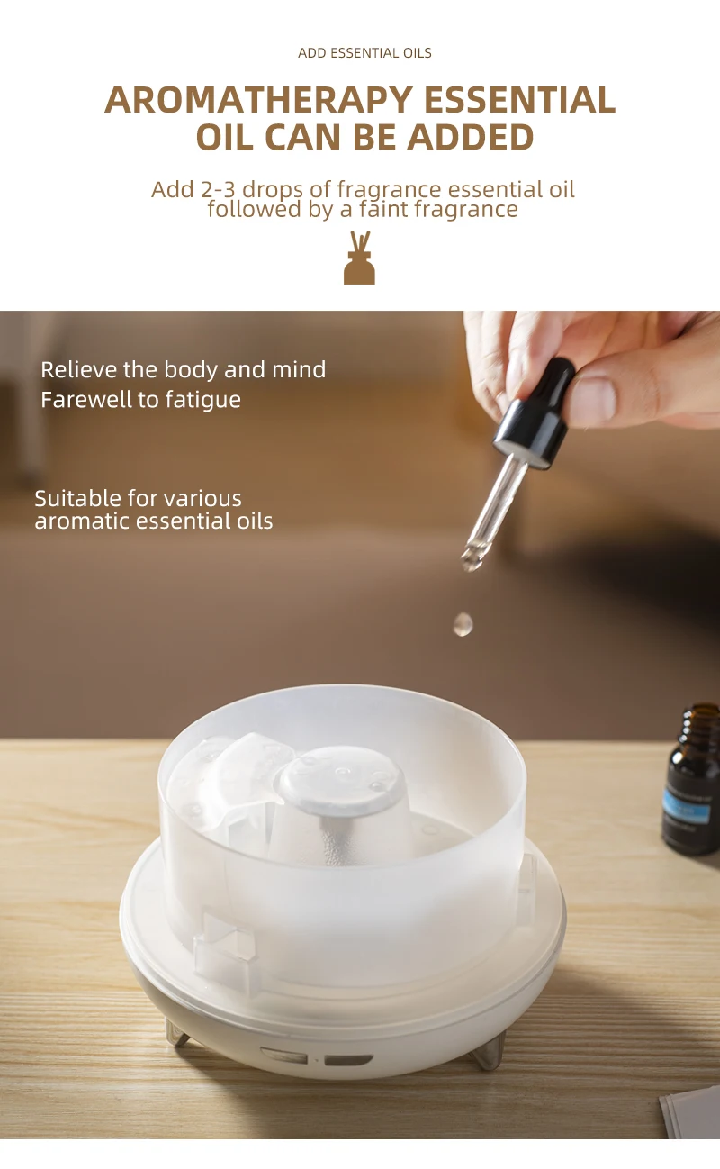 3D-Flammen-Aroma-Luftbefeuchter, 7-Farben-Licht, 2H/4H-Timer, 300ml, Diffusor für ätherische Öle, leiser Nebel, Tischdekoration für Zuhause und Büro – Detail 5