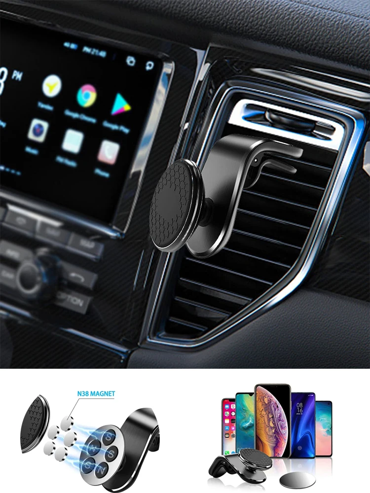 

2024 Creative Metal Magnetic Mobile Phone Holder 360-degree Rotating Car Multi-function Holder Navigation Aluminum Alloy Holder