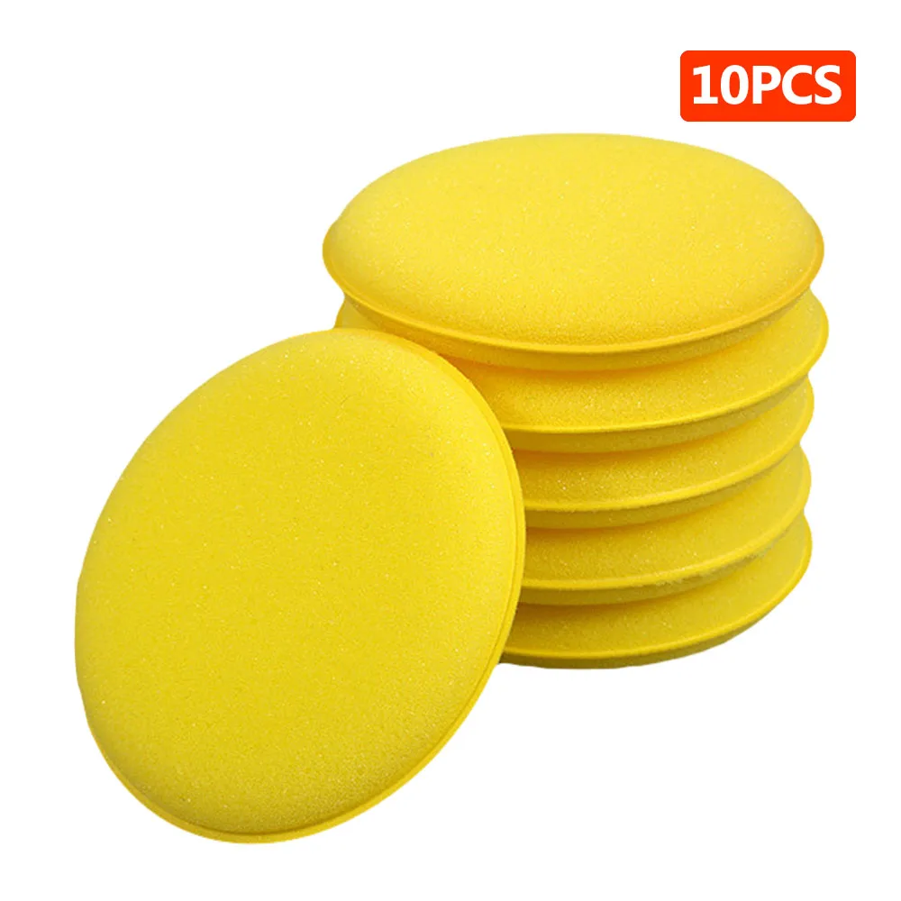 Car Cleaning Sponge Yellow Waxing Polish Foam Sponge Washing Tools High-density Wax Applicator Pads Car Cleaning Accessories