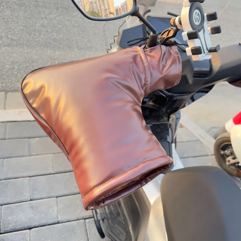 

Зимний чехол на руль мотоцикла, водонепроницаемые, ветрозащитные, теплые, плюшевые, утолщенные перчатки для защиты рук, аксессуары для мотоциклов