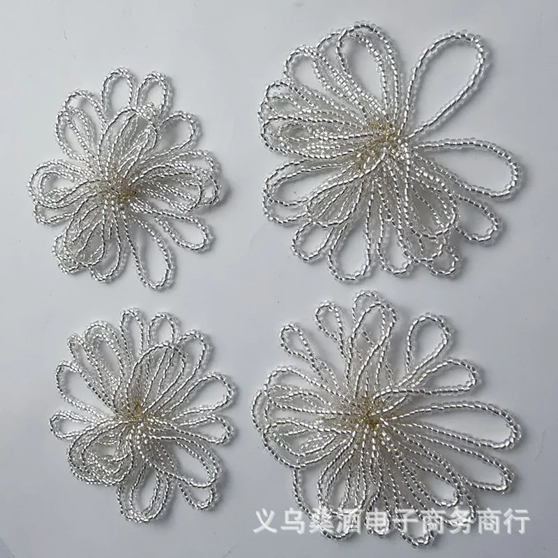 Metallic Tassel Beaded Flower Shoe Charms for Clogs Elegant Versatile DIY Shoe Flower Cap Embellishment Handmade Beaded Buckle