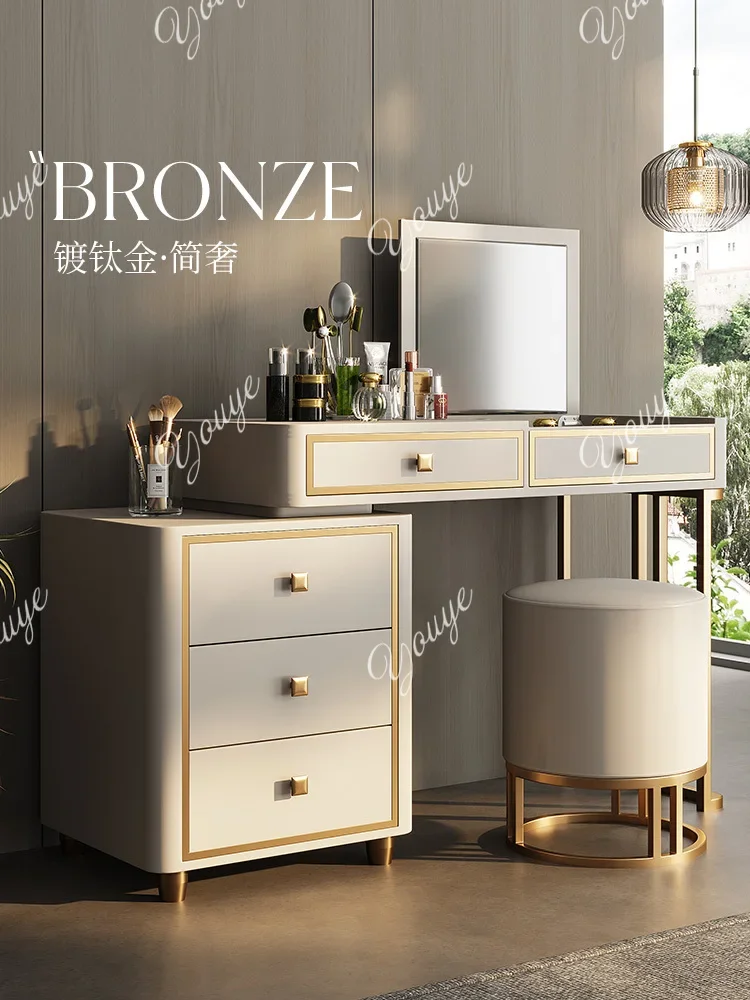 

N49 Light luxury dresser bedroom modern extremely simple Italian high-end cosmetic table storage integrated cabinet flip cover