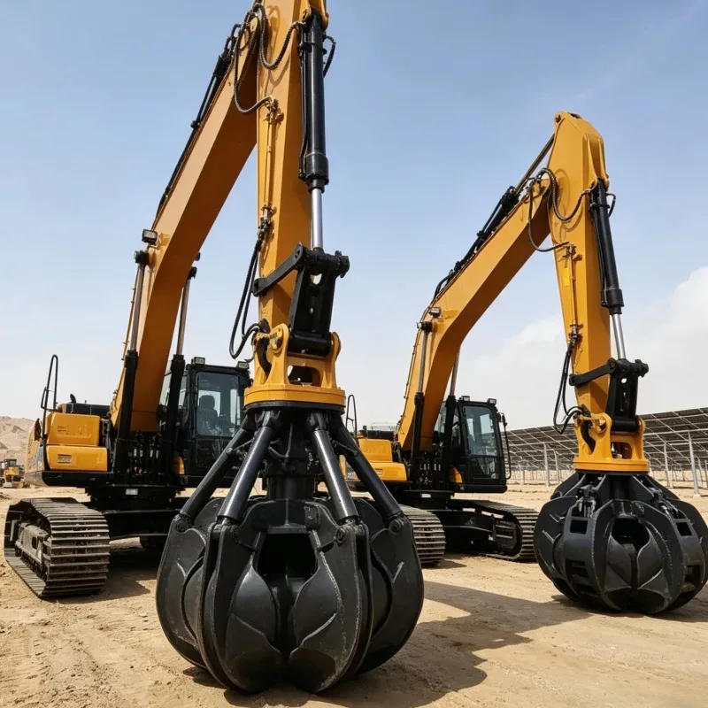 Customized Hydraulic Orange Peel Grapple for MiniExcavator 4 Tine Strong Grip Force Lightweight