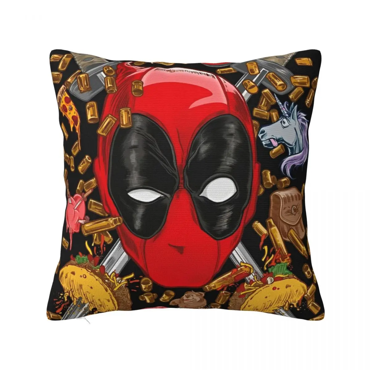 

Soft Deadpool Bullets Comic Pillowcase Fabric Cushion Cover Decorations Cartoon Anime Pillow Case Cover Home Wholesale