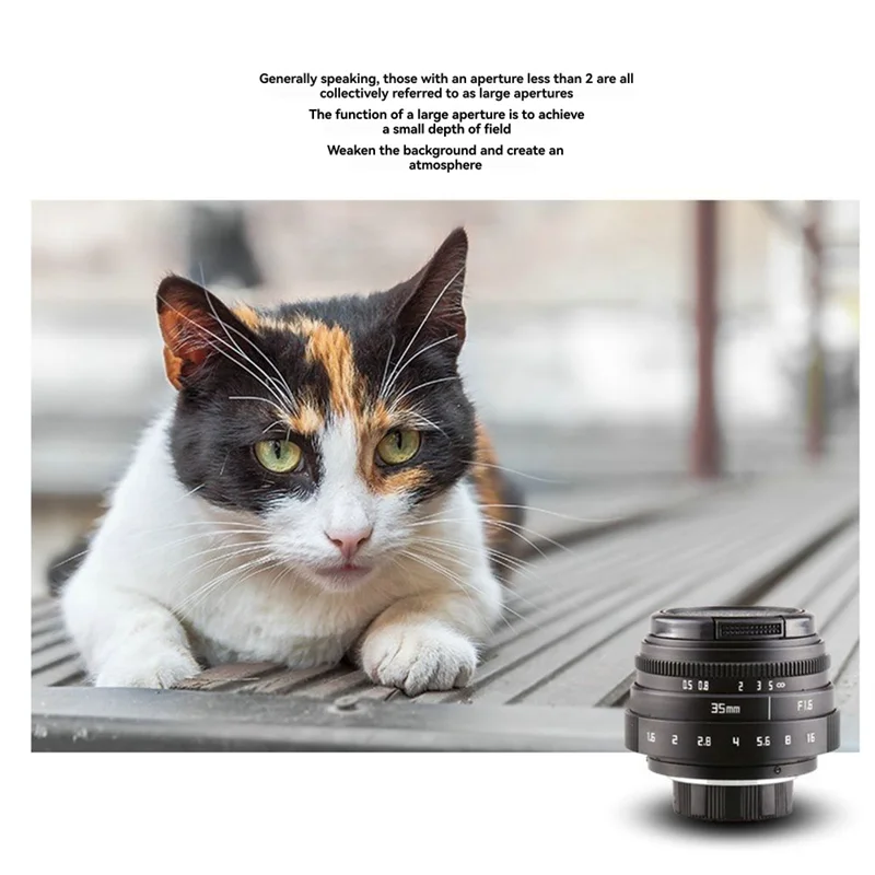 Objectif de caméra FFYY-35Mm F1.6, objectif de caméra de Portrait fixe manuel à grande ouverture pour accessoire de caméras à monture C