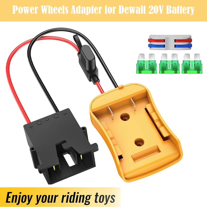 For Dewalt 18V/20V Max Battery Adapters Dock Power DIY Battery Converter Connector 12 AWG For Fisher-Price Parts Replacement