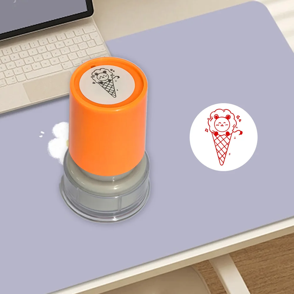 1 Ice Cream Bear Pattern Seal Class Reward Learning Activity Prizes Interesting Seal Automatic Ink Filling Seal Behavior Seal