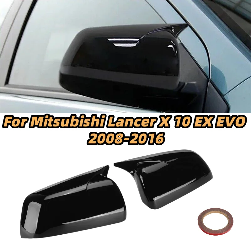 

CarSide Rearview Mirror Cover For Mitsubishi Lancer X 10 EX EVO 2008-2012 Ox Horn Mirror Cover Cap Trim tools Car Accessories