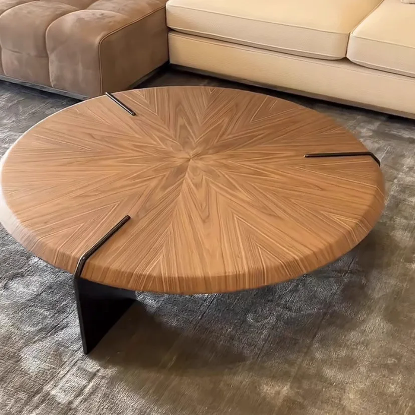 

✘x Italian Designer Retro Light Luxury Wabi-Sabi Style Solid Wood Tree Bark Coffee Table Small Side Table Set for Living Room&