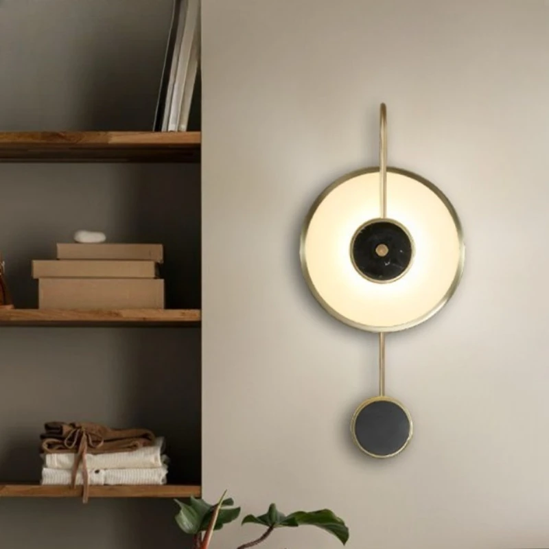 

European Modern Simple LED Marble Wall Lamp Living Room Porch Corridor Study Bedroom Decorative Lighting Lamps