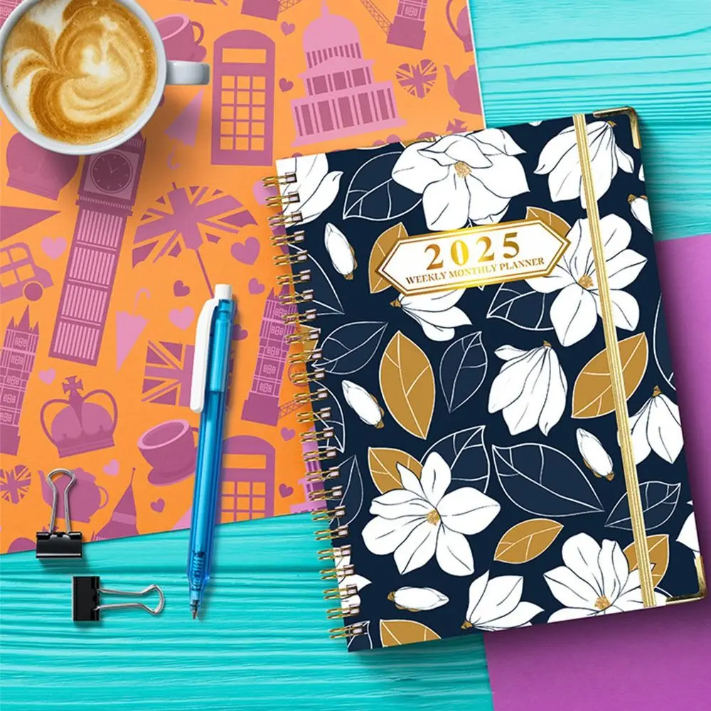 

Thicken 2025 Agenda Planner Notebook Time Organizer Loose-leaf Coil A5 Schedules Notepad Diary Weekly Planner