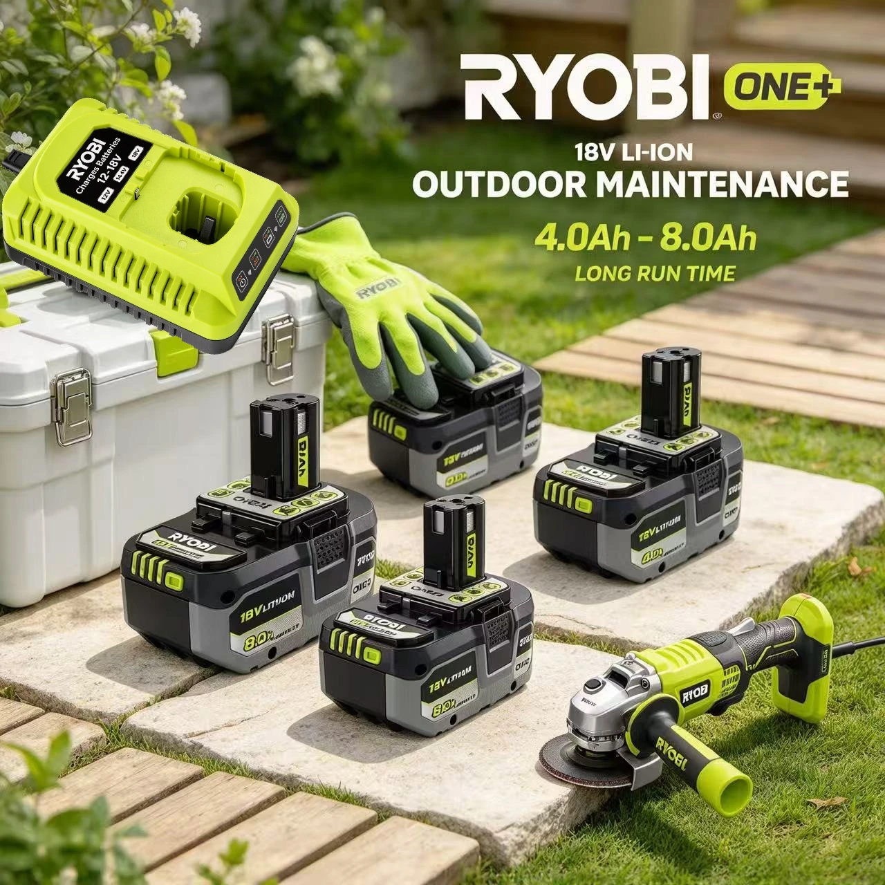 RYOBI ONE+ 18V 8.0Ah Li-ion Battery, Compatible BPL-1815, Fit Paint Sprayer, Leakproof Structure, Steady Flow For Home Painting