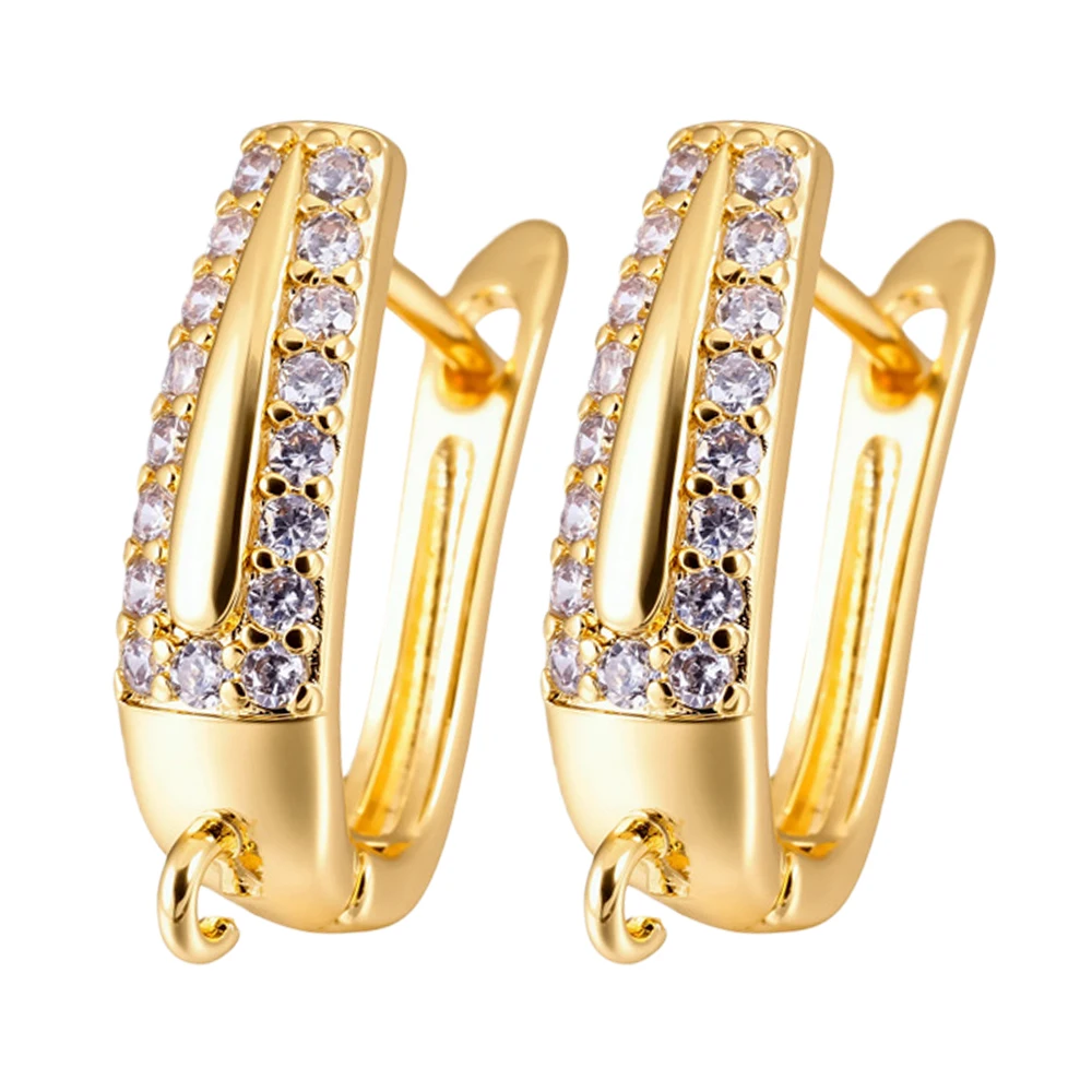 Juya Handmade Cubic Zirconia Decorative Shvenzy Fixtures Fastener Earring Hooks Accessories For DIY Women Luxury Earrings Making