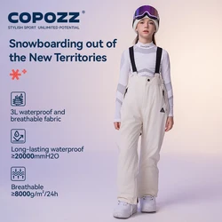 COPOZZ NEW Children Ski Pants Windproof Waterproof Bib Overalls Trousers Winter Warm Outdoor Sports Snowboard Skiing Clothing