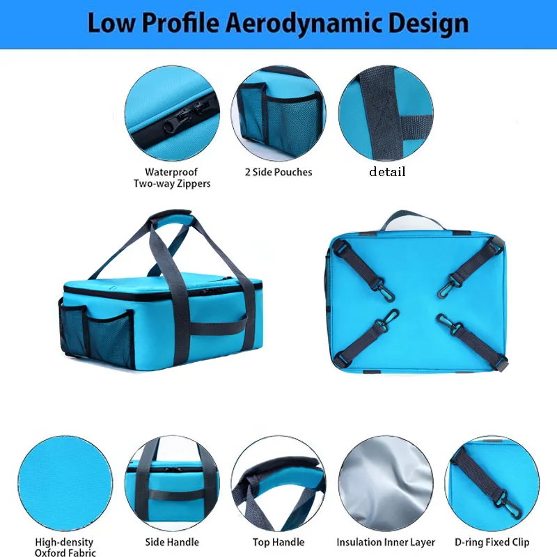 Portable Waterproof Cooling Bag with Mesh Top Pocket Kayak Bag with Side Bags for Water Bottles Inflatable Accessories Rowboard
