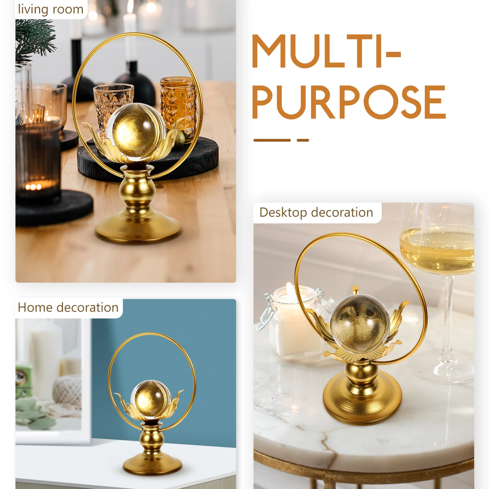 

Elegant Crystal Ball Decoration Household With Stand Delicate Home Decor Desktop Sphere Gift Bedroom Living Room Housewarming