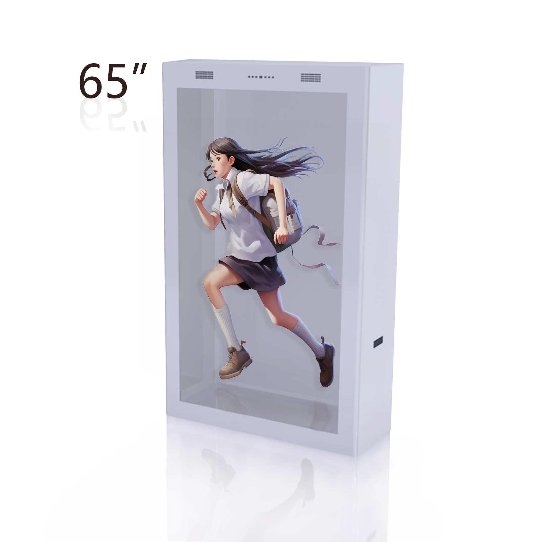 65 75 Scatola pubblicitaria per display LCD touch trasparente interattivo da 86 pollici con sistema Android