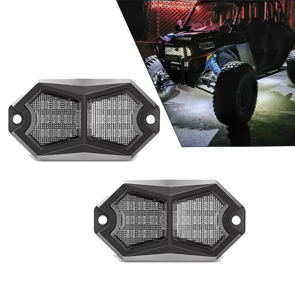 

2PCS LED Warning Signal Car Underglow Chassis Light for Cars Trucks Offroads SUV ATV Boat 18LED Rock Light 12V 24V Waterproof