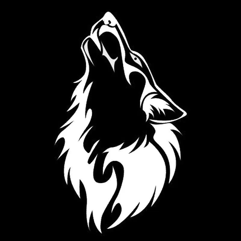Car Stickers Personalized Creative Stickers Wolf Howling Wild Wolf Outdoor Car Stickers Waterproof and Sunscreen PVC 16*10cm