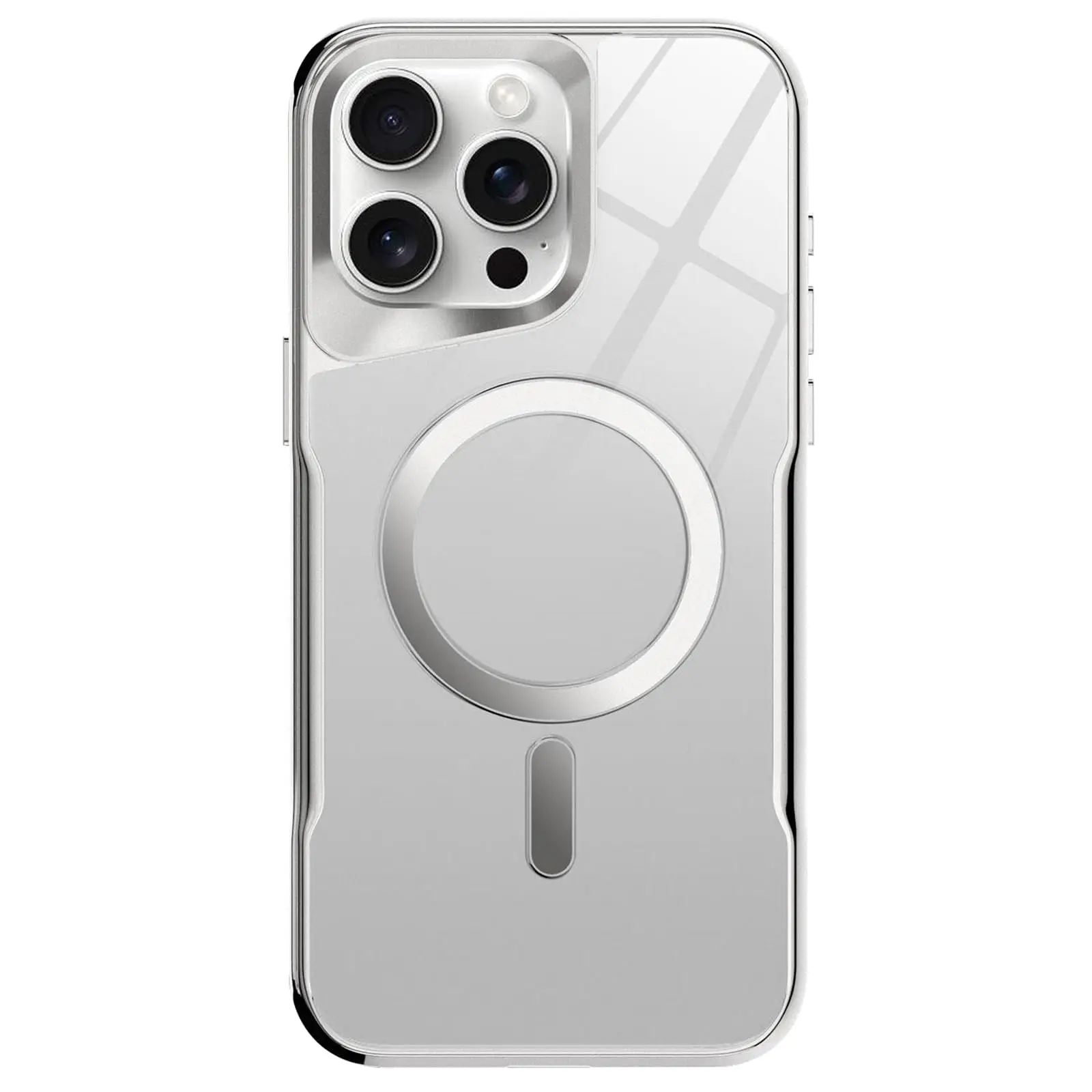 

Magnetic Clear Slim Case for iPhone 16/16 Plus/16 Pro/16 Pro Max - Wireless Charging Compatible, Military Plating Protection