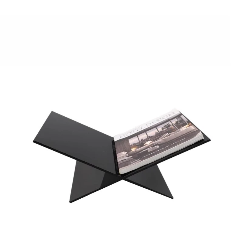 

Acrylic cross bookshelf ornament model room sales department exhibition hall marble base metal home