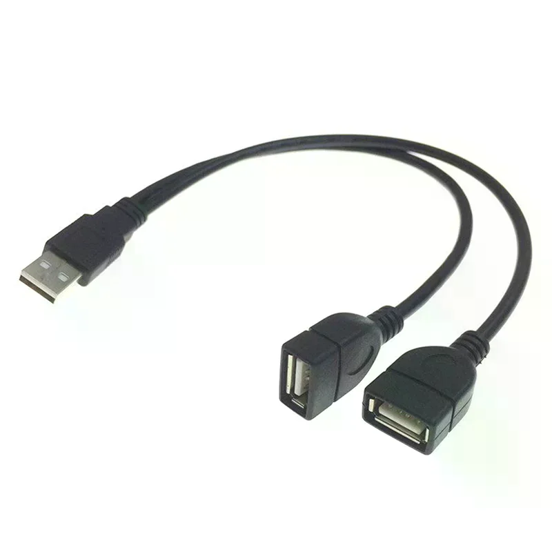 High Quality USB 2.0 Cable Double Splitter Adapter Cable 1 To 2 Female To USB Male Power Extension Cord