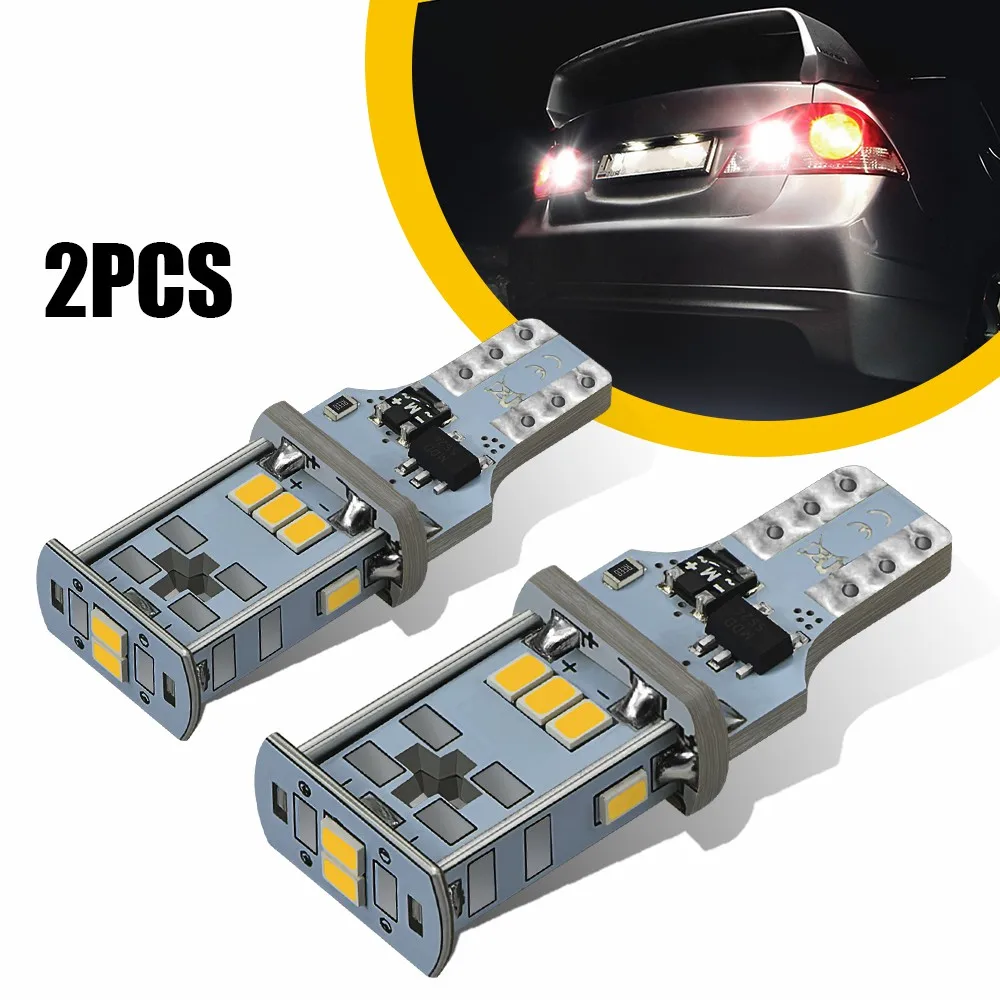 

2 шт. W16W светодиодные лампы заднего хода T15 Canbus 3020SMD 1200LM, яркие лампы заднего хода 6500k 12 В, резервная автомобильная лампа без ошибок T16 921 912 LED