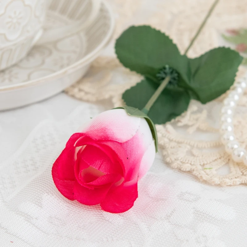 10 Stück Künstliche Blumen Großhandel Rote Seidenrosen-Bouquet Vase Heim- und Raumdekoration Garten Hochzeitskranz Kunstpflanze Großhandel Günstig – Detail 11
