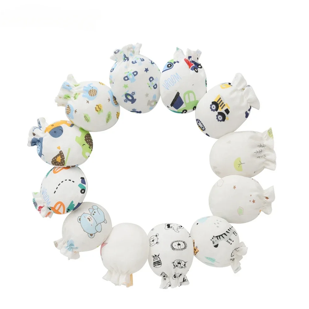 5 Paar Baby handschuhe für Neugeborene 100% Baumwolle 0-3 Monate Säugling Anti-Grab Gesicht Anti-Eat Handschuh niedlich bedruckte Neugeborenen Baby